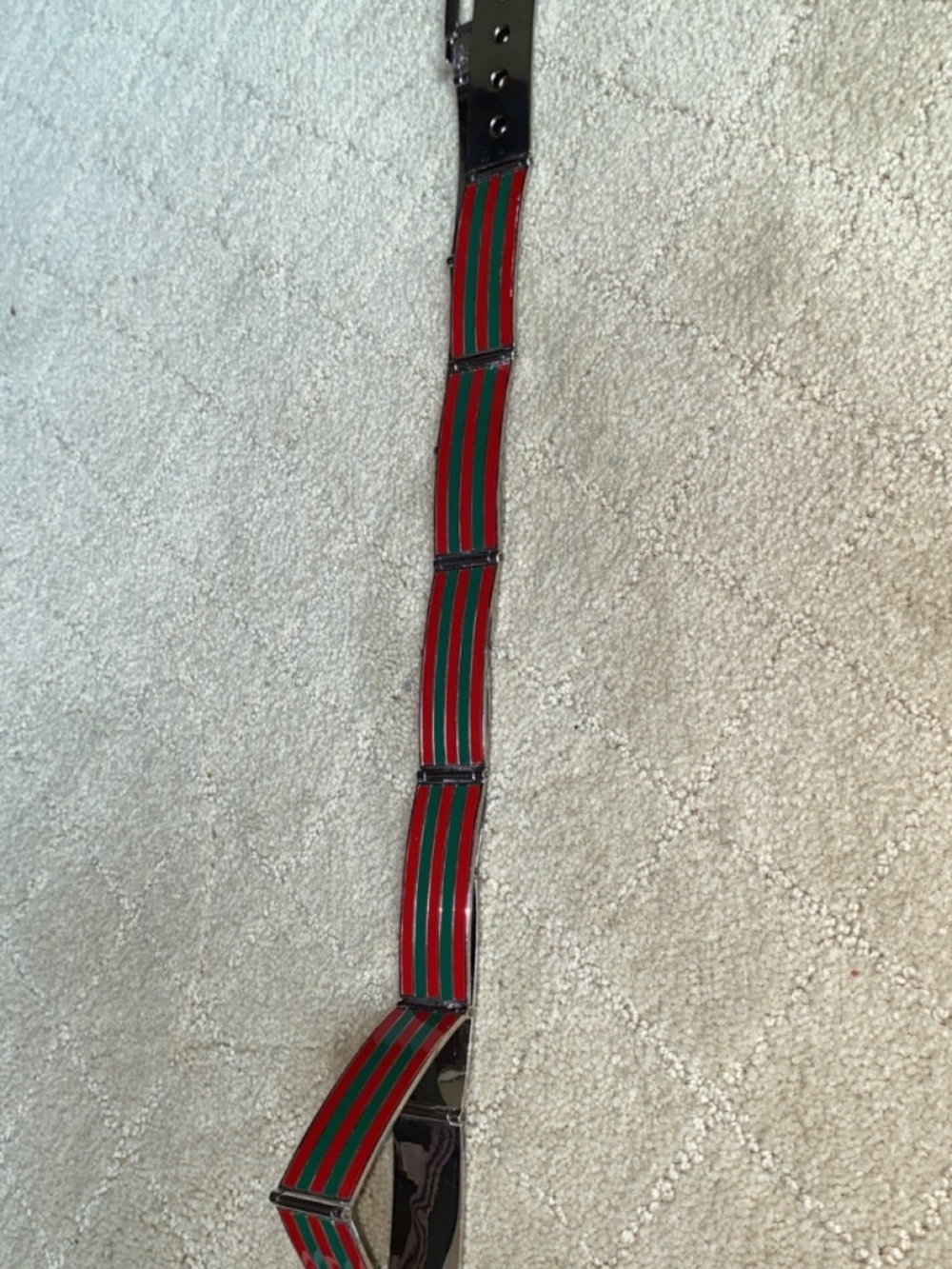 Rare Silver Gucci Belt with Red & Green Enamels - Picture 9 of 16